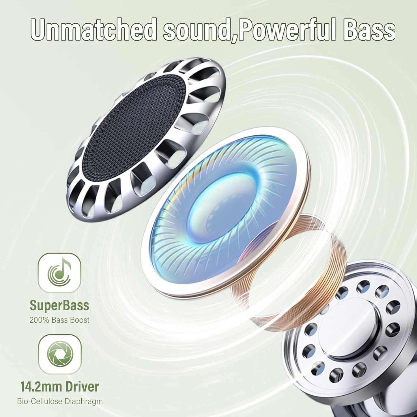 Open Ear Earbuds,Wireless Earbuds Bluetooth 5.4 Ergonomic Clip-On Ear buds, Bone Conduction Over The Ear Headphones 48H Playtime, Perfect Running Headphones for Sports IPX7 Waterproof Touch Controls