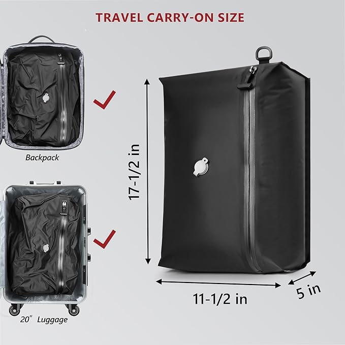 SUOCO Travel Pack Vacuum Kit, Travel Vacuum Bags with Wireless Electric Pump, Clothing Compression Packing Cubes for Carry-On Luggage Backpack Suitcase, 2 Small