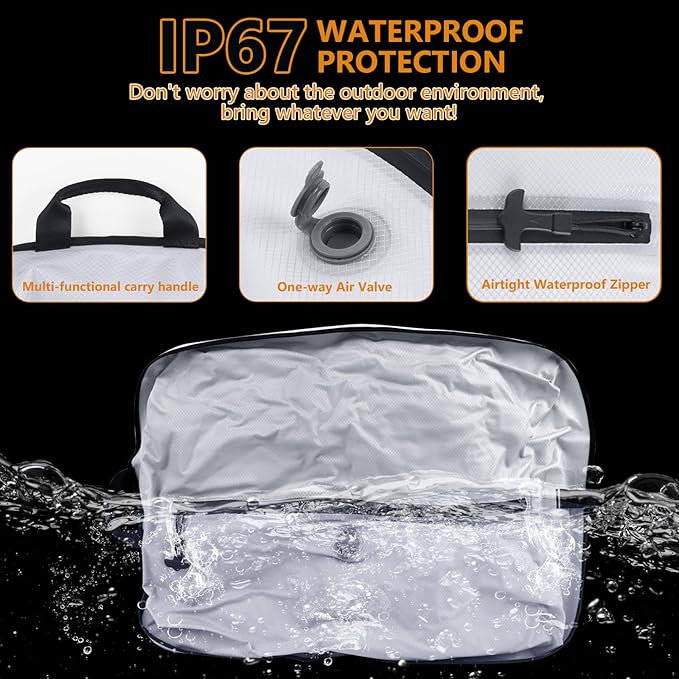 Dobaly 33L Professional Vacuum Bags for Travel with 55W Super Power Electric Pump, IP67 Reusable Vacuum Seal Bags for Clothing for Suitcases and Backpack Space Saver Bags for Travel (2PC+Pump)