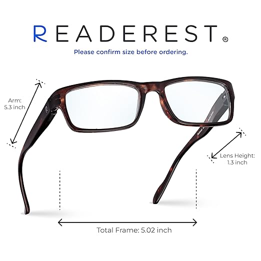 Readerest 1.0 Blue Light Reading Glasses - Lightweight Computer Glasses - Eye Strain, UV Glare Protection (Bourbon+Tortoise)