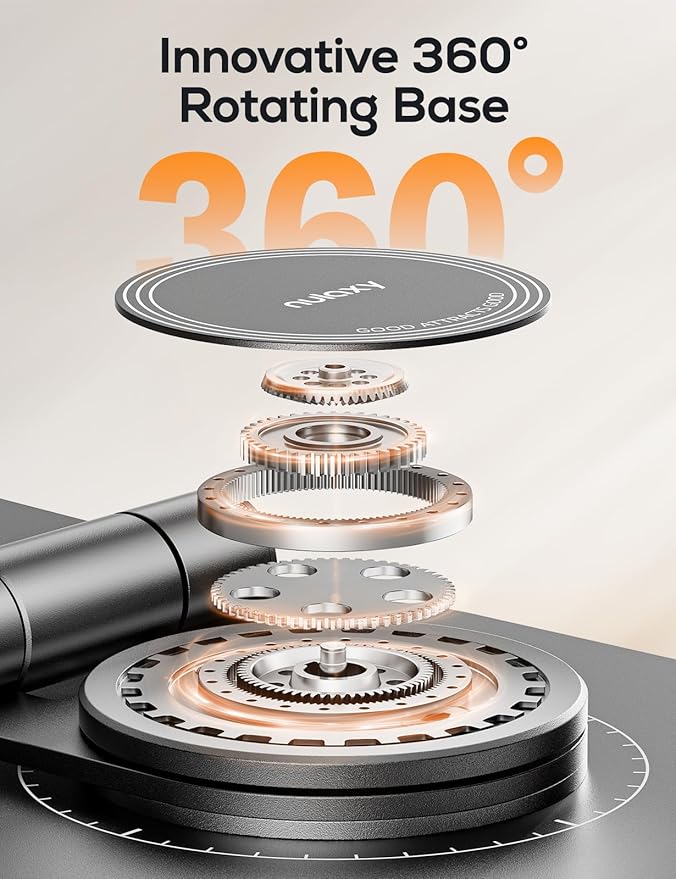 Nulaxy 2-Pack 360 Rotating Phone Stand, Fully Adjustable Foldable Phone Holder, Aluminum Desktop Cradle with Swivel Anti-Slip Base, Office Accessories for All Phones, Black & Rose Gold