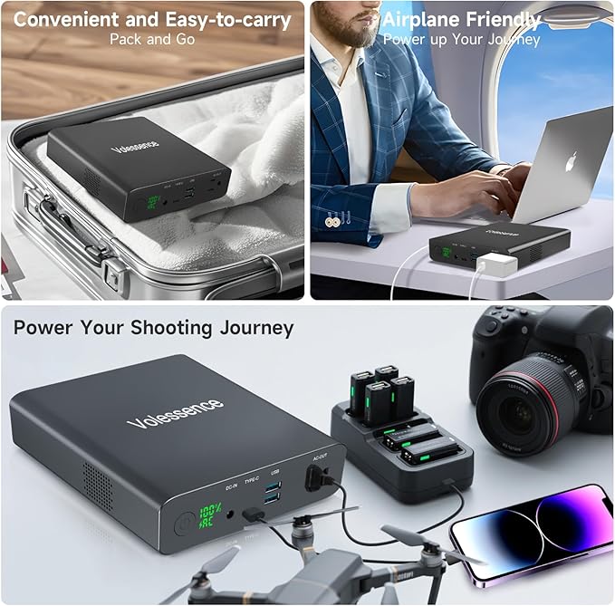 27000mAh AC 130W Outlet Portable Laptop Charger (TSA-Approved), Travel Laptop Power Bank & External Battery Pack for MacBook, CPAP,Projector, Drone Headphone and More