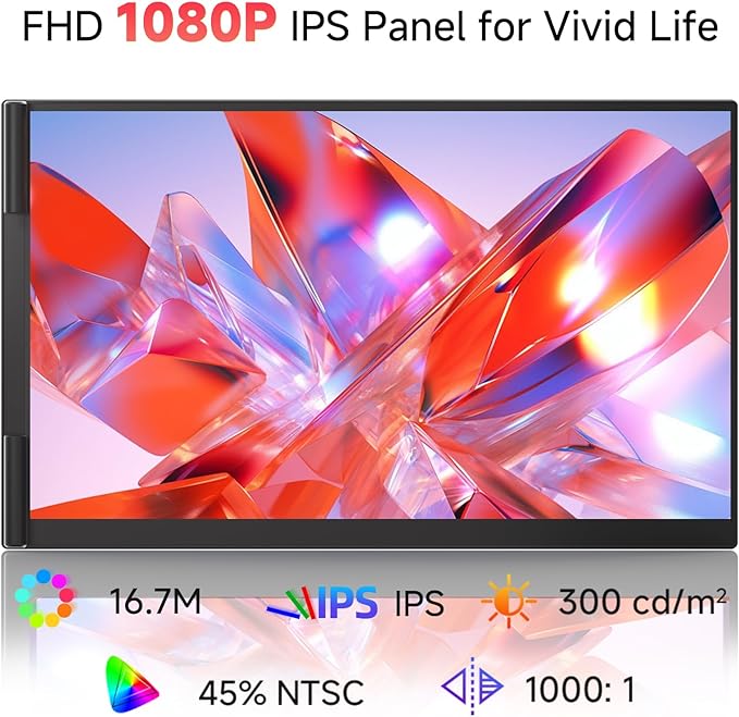 Laptop Screen Extender, 14" Lightweight & Ultra-Thin 1080P IPS Portable Laptop Monitor, Dual Monitor Extender for Remote Work/Business Travel/Home Office, Compatible with Windows/Mac/Chrome