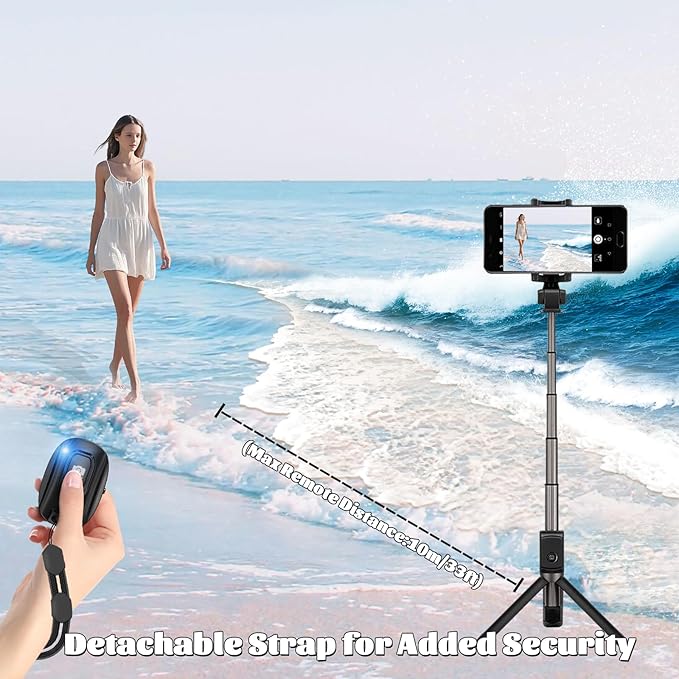 MAIRAN Rechargeable Wireless Camera Remote Shutter for iPhone and Android Smartphones,2 Pack Bluetooth Phone Remote Control,Selfie Button for Photos and Videos Charging Cable Included-Black&White