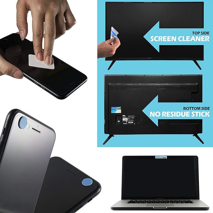 Webcam Covers + Adhesive Mouse Pad - Tablet Webcam Covers - Smart TV & for Every Size Webcam on Any Device - Reusable/Multi-use – Protect Your Privacy with Gecko (Beach + Mousepad)