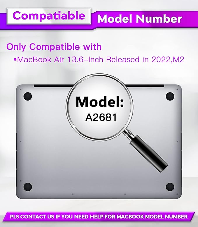 PYS MacBook Air 13.6 Inch Magnetic Privacy Screen for M2 Chip 2022 (A2681) - Removable Anti-Spy Laptop Shield