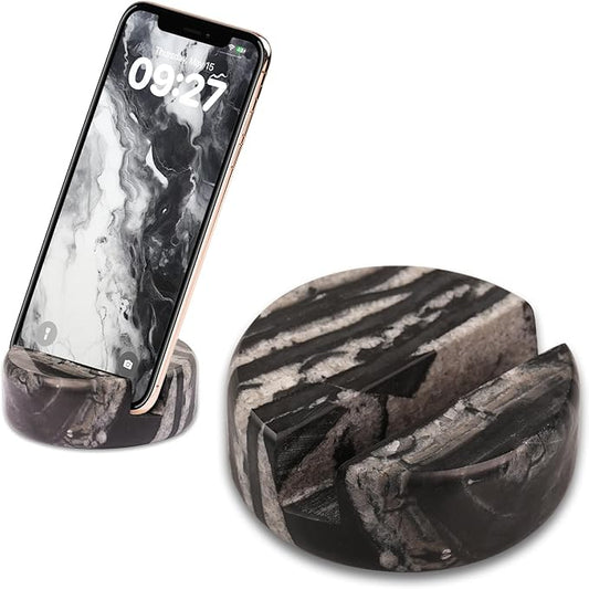 Marble Phone Stand for Desk - Cell Phone Holder for Nightstand Office Decor Telephone Boho Black Marble Kitchen Accessories