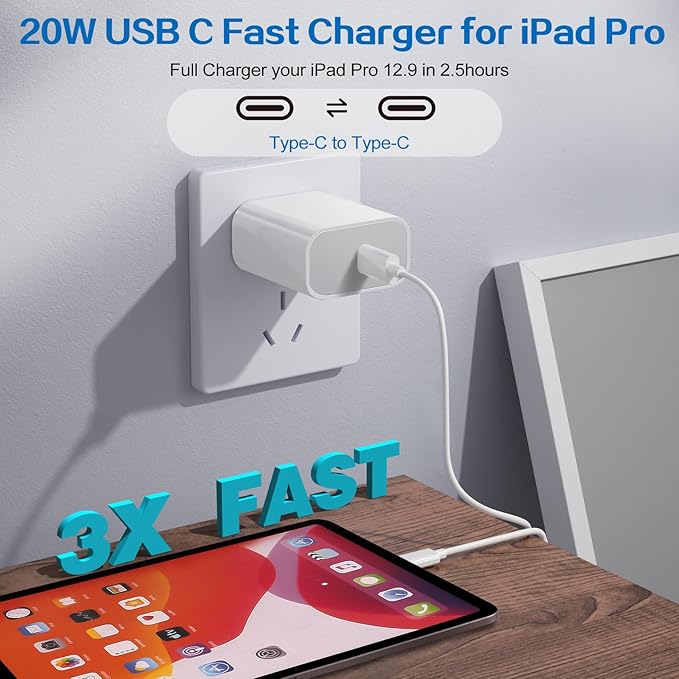 iPhone 17 16 Pro Charger Fast Charging,2Pack 20W Quick USB C Charger Block Type C Chargers Fast Charging,6FT USBC Charging Cable Cord for iPhone 17 Pro/17 ProMax/17 Air/16/16 ProMax/16e/15 Pro/15 Plus