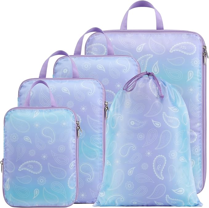 Cambond Compression Packing Cubes for Travel Women - Travel Bags Luggage Organizers Travel Essentials Compression Cubes for Travel Carry on Suitcases Organizer