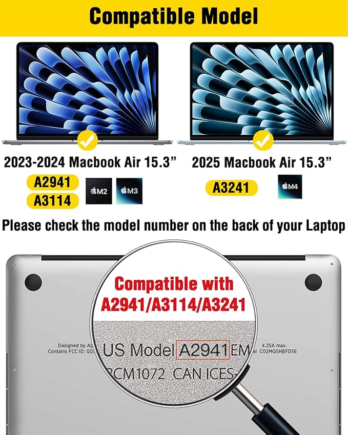 F FORITO Magnetic Privacy Screen Protector Compatible with MacBook Air 15.3 inch (2023-2025, M2, M3, M4), Removable 360° Anti Peeping Anti Blue Light Anti Glare Laptop Privacy Screen Shield