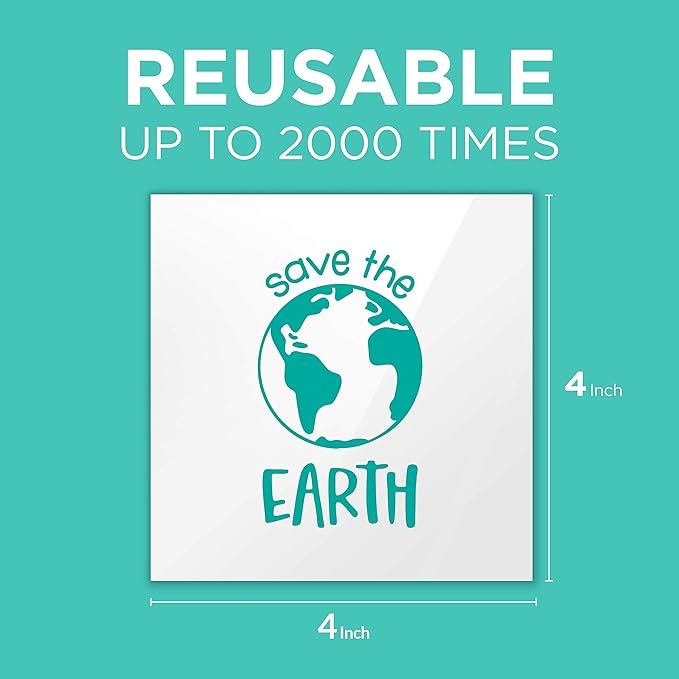 Dry Erase Sticky Notes - 10 Pack of 4x4 Inch; Adhesive Free Reusable Whiteboard Stickers for Smooth Surfaces; No More Paper Post Notes - Reusable Home and Office Product (White, 4 x 4)