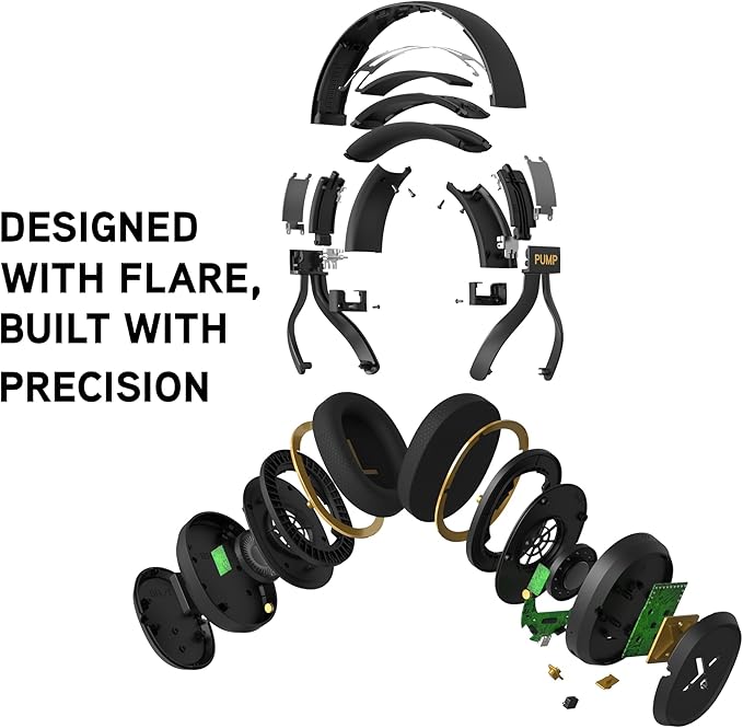 BlueAnt Pump X - The Gym Headphones | White/Gold | Sports Headphones | Cushioned & Cooling Ear Pads | (ANC) Active Noise Cancelling/Advanced Transparency | Wireless | Up to 58hr Play Time