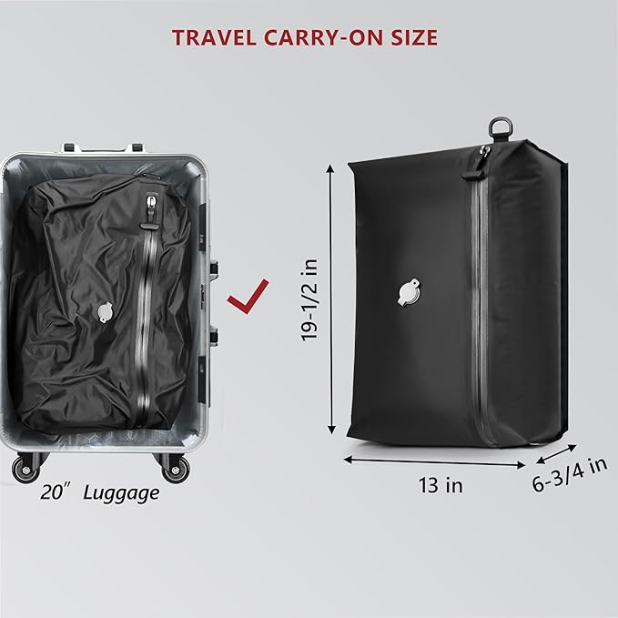 SUOCO Travel Pack Vacuum Kit, Travel Vacuum Bags with Wireless Electric Pump, Clothing Compression Packing Cubes for Carry-On Luggage Backpack Suitcase, 2 Large