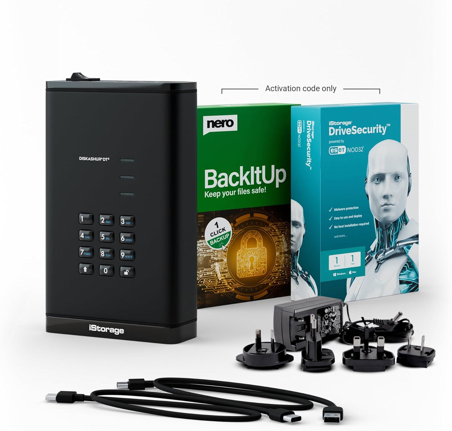 iStorage diskAshur DT3 256-bit 4TB - FIPS Level 3 Certified - Secure encrypted Desktop Hard Drive - Password Protected