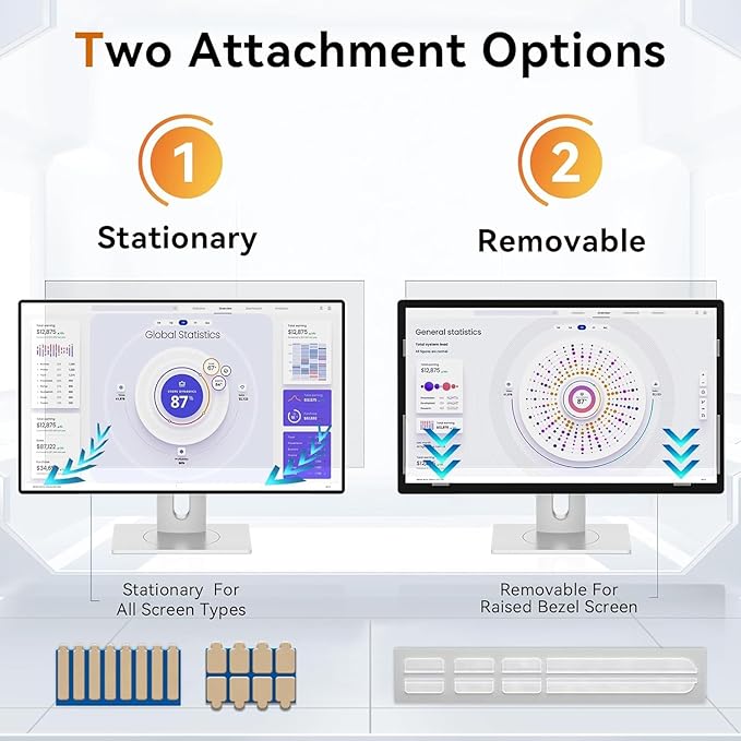 [5-Pack] 18.5 Inch Computer Privacy Screen for 16:9 Widescreen Monitor, Anti Glare Anti-UV Eye Protection Desktop PC LED Monitor Filter, Removable Anti-Scratch Screen Film 18in