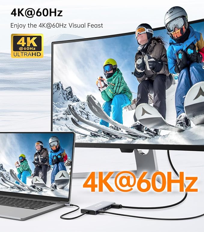 NOVOO USB C Docking Station Dual Monitor, 12-in-1 USB C Hub with HDMI 4K, VGA, USB 10Gbps, SD/TF, 100W PD, Multiport Adapter Compatible with MacBook Dell HP Surface