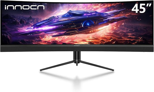 INNOCN 45C1R 45 Inch 5120 x 1440p Ultrawide Curved Gaming Monitor, R1500, HDR400, USB Type-C Power Delivery, PIP/PBP, Built-in Speaker, Height Adjustable, Black
