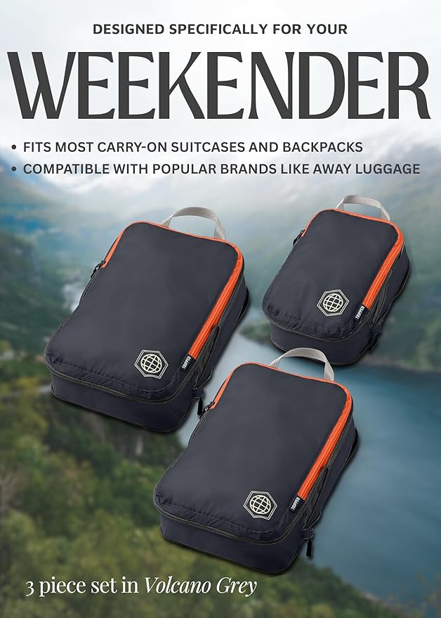 Compression Packing Cubes Set for Travel - Lightweight, Durable Clothes Organizer for Carry-On Luggage and Suitcases by TRIPPED Travel Gear