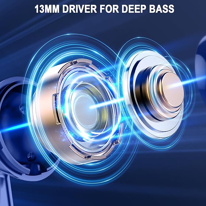 Wireless Earbuds, Bluetooth 5.4 Ear Buds LED Power Display Headphones Bass Stereo, Bluetooth Earbuds in-Ear Noise Cancelling Mic, 40H Playback Mini Case IP7 Waterproof Sports Earphones for Android iOS