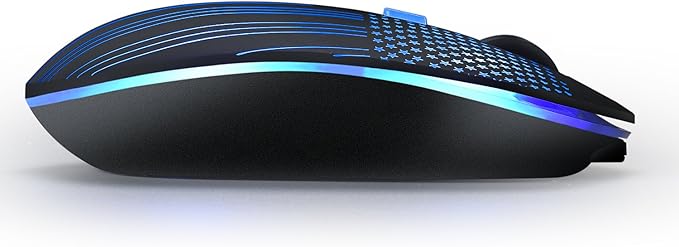 Rechargeable Wireless Mouse, Backlit Powered by Li-Polymer Battery, Optical Sensor, Nano USB Receiver,3 Stages DPI Speed, 4 Buttons for PC, Laptop, Tablet, MacBook etc. (Flag Illuminating)