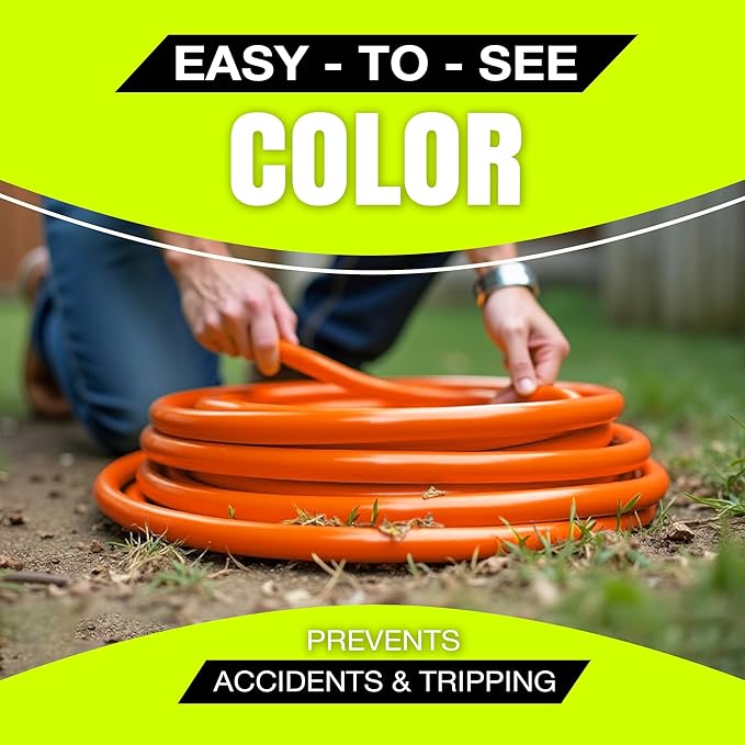 200ft Outdoor/Indoor Extension Cord 16/3 Gauge Heavy Duty 3 Prong SJTW, Waterproof, Flexible Cold-Resistant Long Power Cord,6A 125V 875W, Orange by LifeSupplyUSA