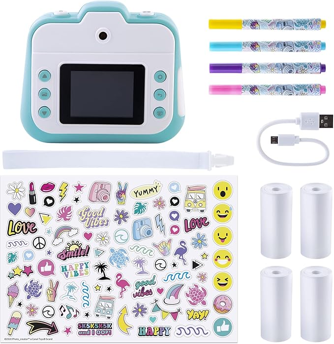 Canal Toys Photo Creator Instant Print Camera – Photo, Selfie and Video – Thermal Paper for 250 Photos – LCD Screen. 8+