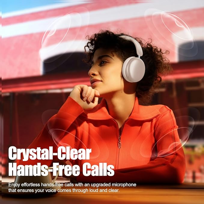 Wentronic Y06 Noise Cancelling Headphones,58H Playtime and 5 EQ Music Modes Wireless Over Ear Bluetooth Headphones with Microphone,Lossless Audio,Multipoint Connection,Foldable,Lightweight,Starlight