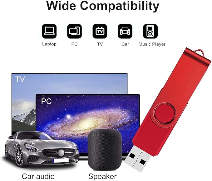 USB Flash Drive 16GB 10 Pack FEWINA USB 2.0 Flash Drives Bulk 16 GB Thumb Drive Swivel Memory Stick Jump Drive Pen Drive for Storage and Backup（Black and Red,10PCS 16GB）