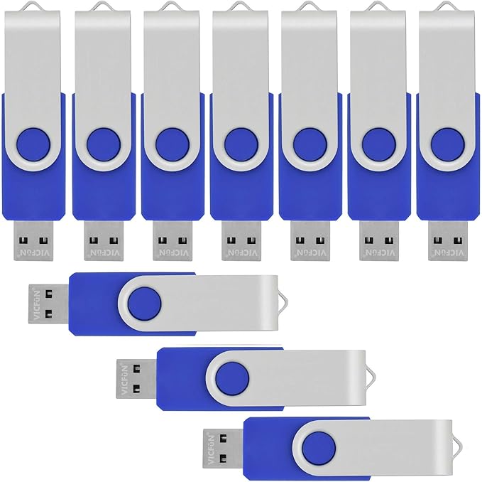 10 Pack 32GB USB Flash Drives Bulk 32GB Flash Drive 10 Pack USB Memory Stick 32GB USB2.0-Blue