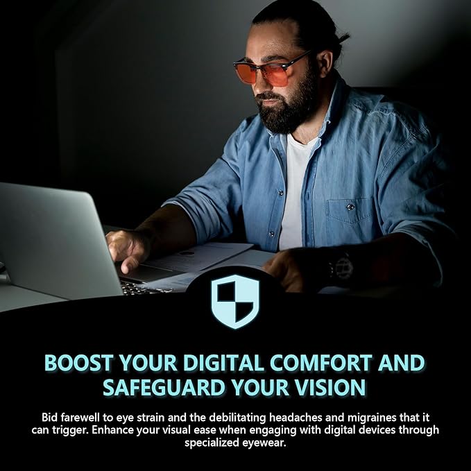 2 Pack Clip On Blue Light Glasses for Women Men, Fit Over Prescription Eyewear Reduce Computer Eye Strain