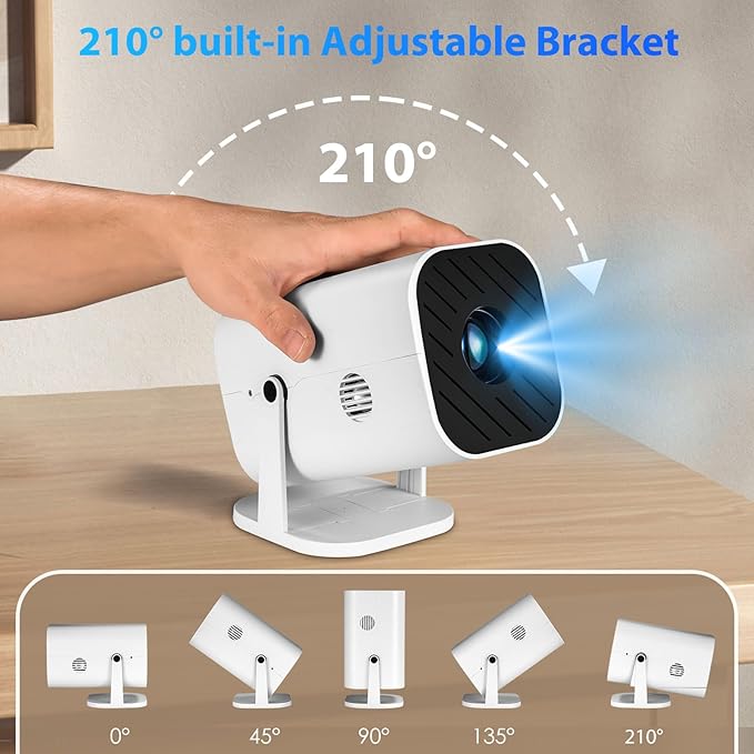 Mini Projector, Video Projector for Bedroom, Built-in Speaker And Bluetooth 5.3, Native 1080P, Compatible With 4K, Portable Room Rrojector, Supports Smartphones/TV Sticks/PS5/Laptops/Xbox/HDMI/USB