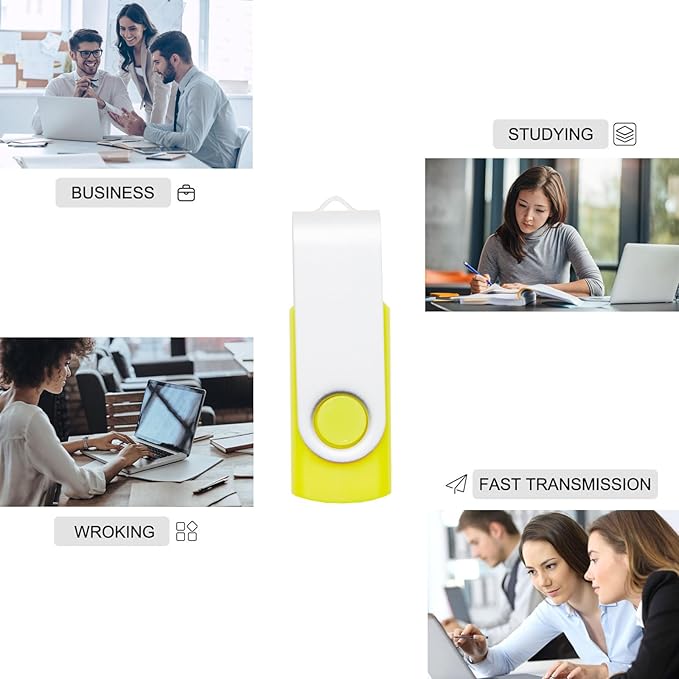 10 Pack 256MB USB Flash Drives in 5 Random Colors USB 2.0 Wholesale Lot Bulk Memory Sticks (10 Pack, 256MB)