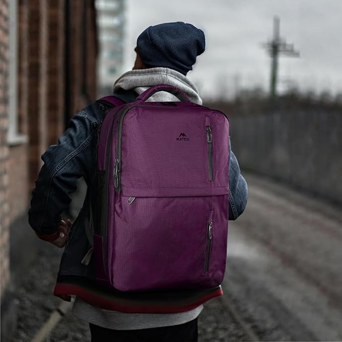 MATEIN Travel Backpack for Women, Extra Large 40L Carry on Backpack with USB Charge Port, Water Resistant College Bag Computer Bag Gifts for Women & Men Fits 17.3 Inch Laptop, Purple