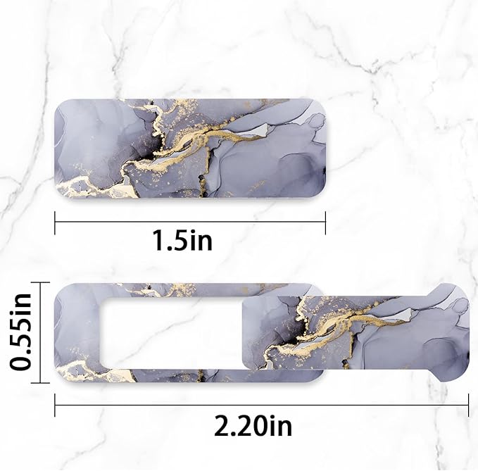 Webcam Cover, 3 Pieces, Laptop Camera Cover, Privacy Shielding Capacity is Twice as Big as The Traditional, Suitable for Computer Mobile Phones, laptops, Tablets and so on (Grey Marble)