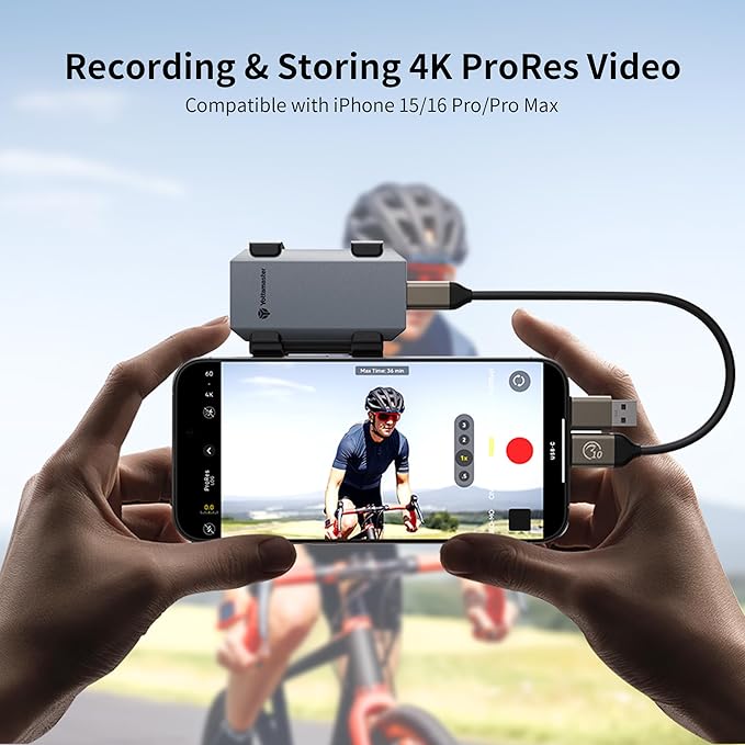 Yottamaster 1TB External SSD, Up to 460MB/s 2 in 1 USB C Cable & Lanyard Portable Solid State Drives, Supports 4K ProRes HDR Compatible with iPhone 17 Pro Max, Smartphone, Tablet, Laptop