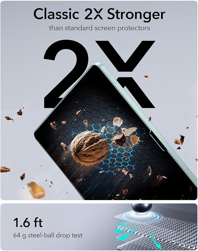 ESR 2 Pack Screen Protector for iPad Air 13 Inch M3/M2 2025/2024 (7th/6th Generation), 9H Tempered Glass Film with UltraFit Tray, Apple Pencil Support, Scratch Resistant, HD Clarity, Bubble Free