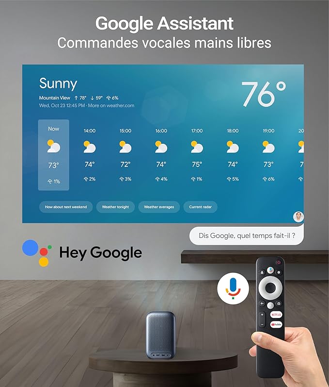 AllPlay Netflix-Licensed Smart Projector with Google TV | Native 1080p Full HD | Auto Focus & Keystone | Dolby Audio | WiFi & Bluetooth | Portable Home Theater Kit