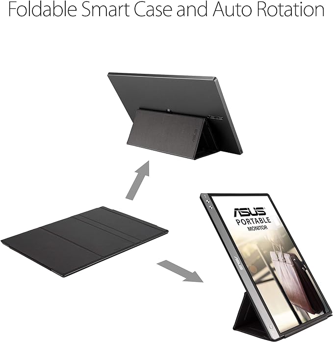 ASUS ZenScreen MB14AC 14” Portable USB Monitor, 1080P Full HD, IPS, USB Type-C, Eye Care, Anti-glare surface, External Screen for Laptop, Hybrid Signal Solution, 3-Year Warranty , GRAY