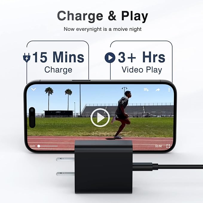 20W USB C Wall Charger for iPhone 17/16/15/14/13/13 Mini/13 Pro Max/12/12 Pro/12 Pro Max Cube, 2 Pack Dual Port Fast Charging Brick Block Plug Box Base Adapter for iPad, iPod, Watch Series 8 7, Black