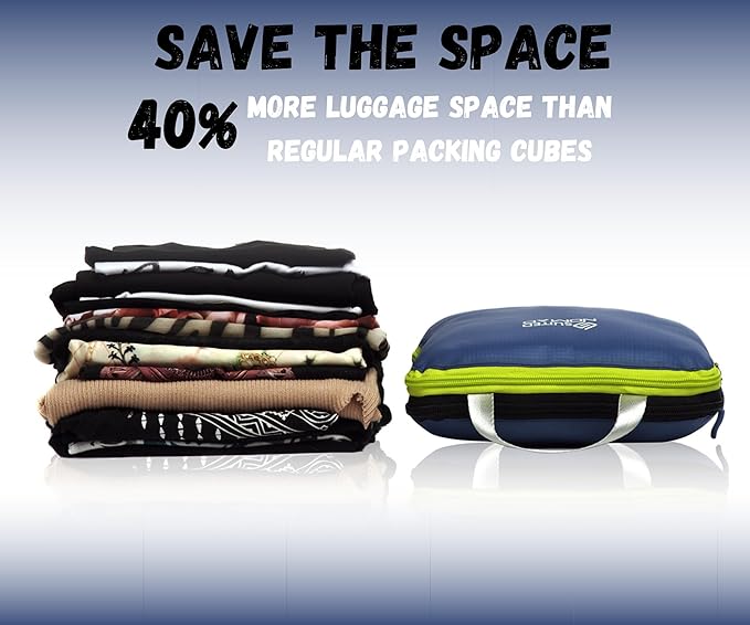 SUITEDNOMAD Ultralight Compression Packing Cubes Set, Suitcase and Backpack Travel Organizer Bags