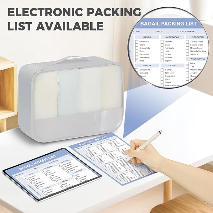 BAGAIL 9 Set Packing Cubes Luggage Packing Organizers for Travel Accessories