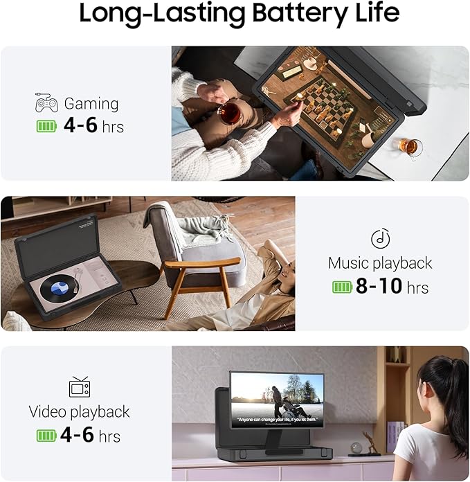 apolosign packgo 27-Inch Portable Entertainment System, Compact Suitcase Design Smart TV, Android OS, Bluetooth 3D Speakers, Built-in Battery 6H, Briefcase Screen Perfect for Travel & Parties (Gray)