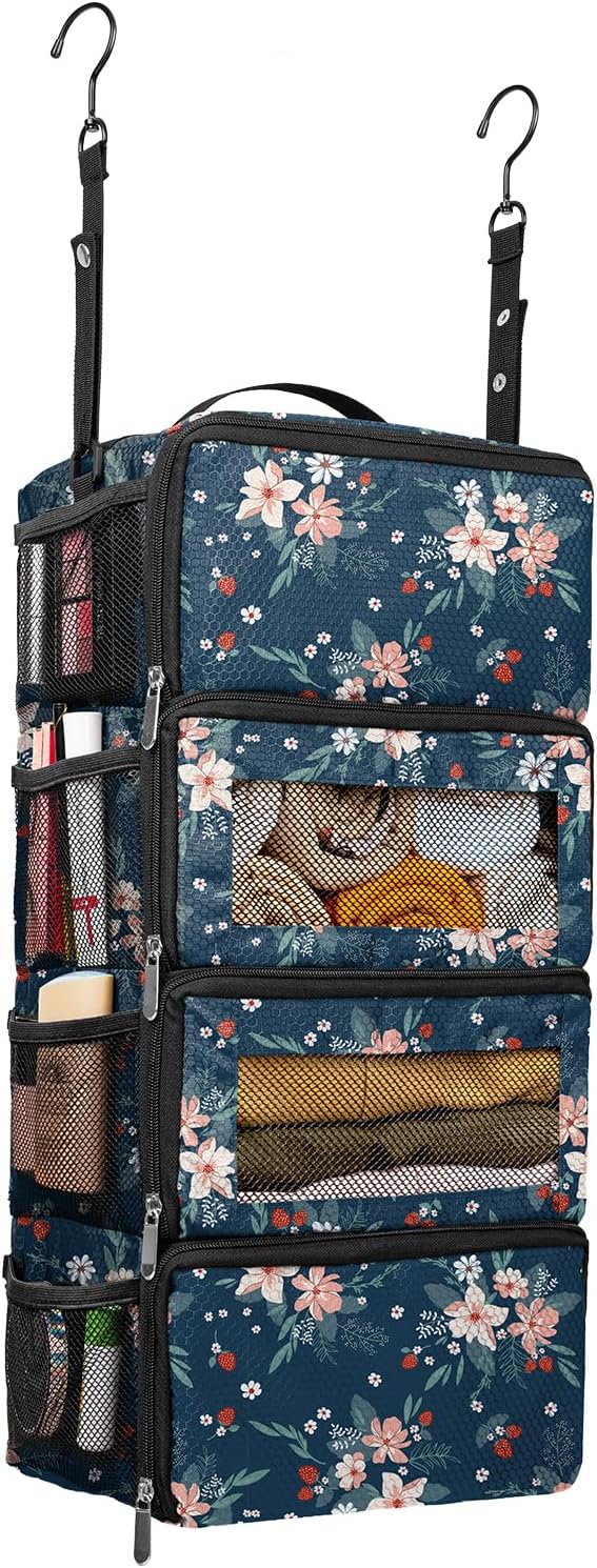 Suitcase Organizer, Travel Luggage Organizer Hanging Shelves Packing Cube Closet/Collapsible Portable Travel Organizer for Carry-on