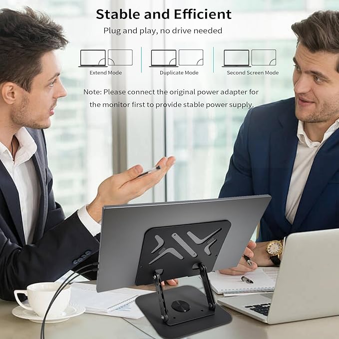18.5 Inch Touchscreen Large Portable Monitor Metal Shell IPS HDR 1080P with Smart Cover & Rotatable Stand & Speakers, 99% sRGB, 350cd/m², VESA, USB-C HDMI External Touch Screen for Mac/Laptop/PC/Phone