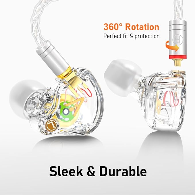 Vibes 202MC USB-C Wired Earbuds - HiFi in Ear Monitor Headphones - Noise Isolating Ear Buds w/ Mic - Clear Sound, Deep Bass & Comfort-Fit Earphones - MMCX to USBC, Silver Plated Cord, Carrying Case