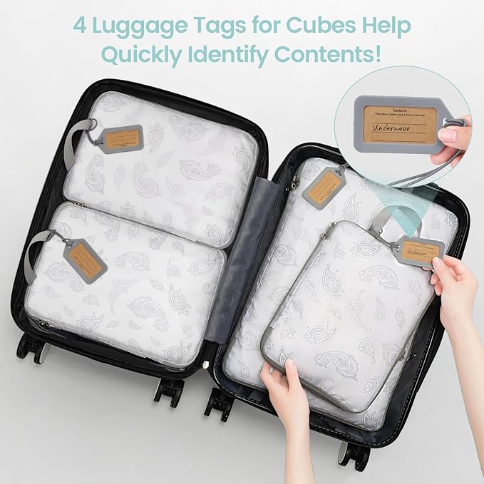 Cambond Compression Packing Cubes for Travel Women - Travel Bags Luggage Organizers Travel Essentials Compression Cubes for Travel Carry on Suitcases Organizer