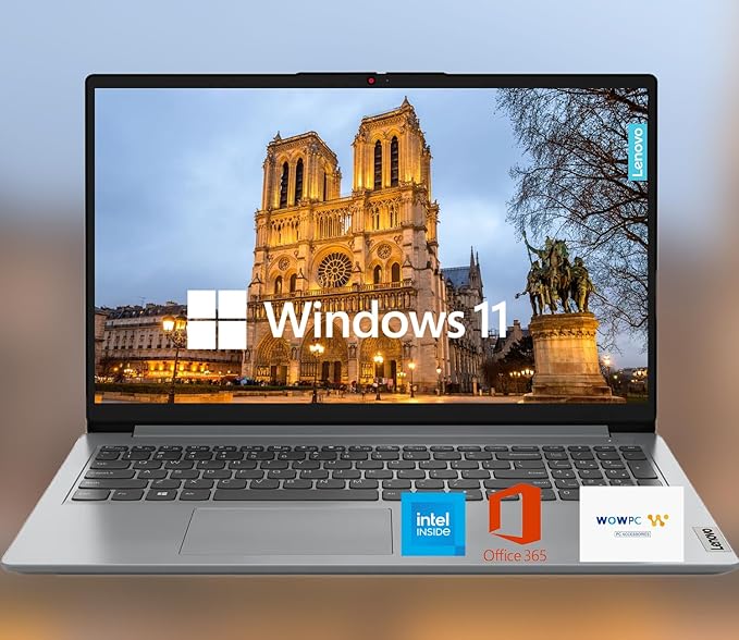 Lenovo 15.6" HD IdeaPad Anti-glare Screen w/ 1 Year Microsoft 365, 1.1TB SSD, 36GB RAM, Windows 11 Home, WiFi 6, HDMI, USB-C, Intel Processor, SD Card Reader, Up to 9.5 Hours Battery Life, w/WOWPC USB