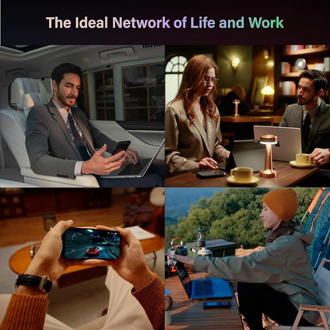 GlocalMe Numen Air 5G Hotspot with 50GB US/CA/MX Data 90Days, Portable WiFi Hotspot for Travel, Ultra High Speed Mobile Hotspot Device with Touch Screen, No SIM Card Required, 16 Connected Devices