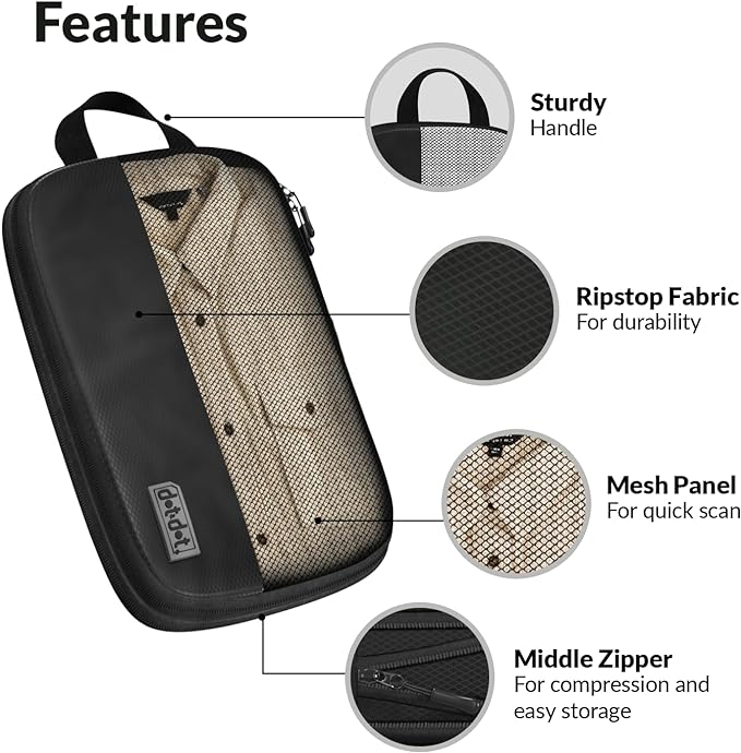 4pc Small Compression Packing Cubes for Suitcases - Carry-on Organizer Cubes - Luggage Packing Compression Bags for Travel