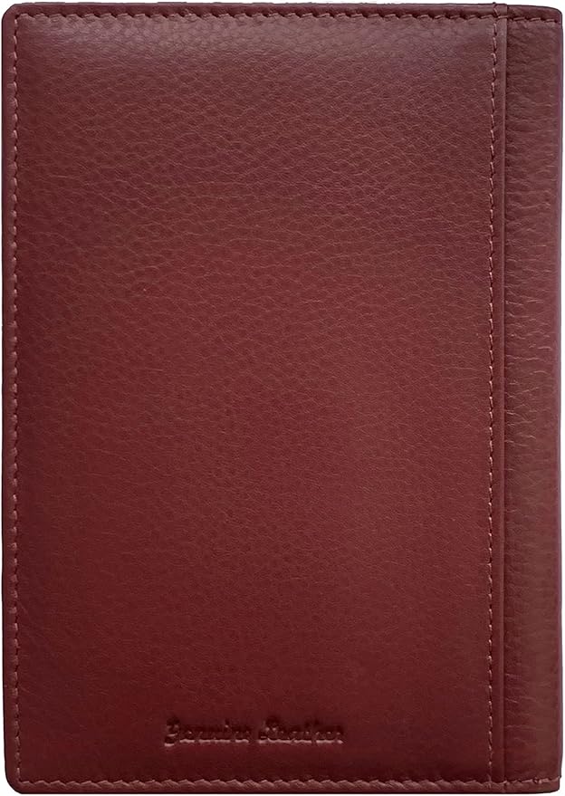 Personalized Monogrammed Merlot Leather RFID Passport Wallet and 2 Luggage Tags
